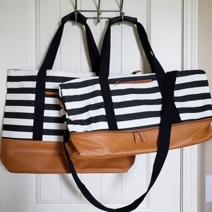 DSW striped tote & weekender travel bags